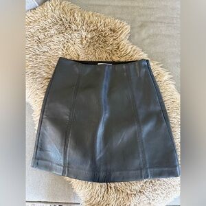 Aritzia Babaton Black Faux Leather Skirt